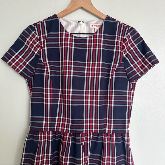 Brooks Brothers Red Fleece Cotton Blend Plaid Sheath Dress - Picture 3 of 7